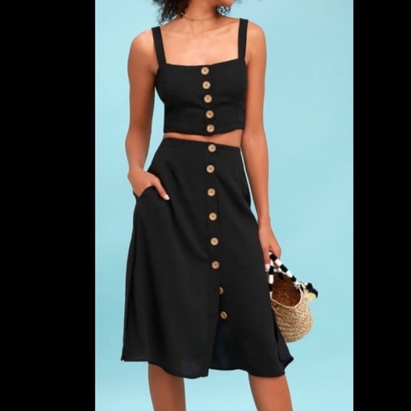 Lulu’s XS Button Skirt and Top Set - Picture 1 of 6
